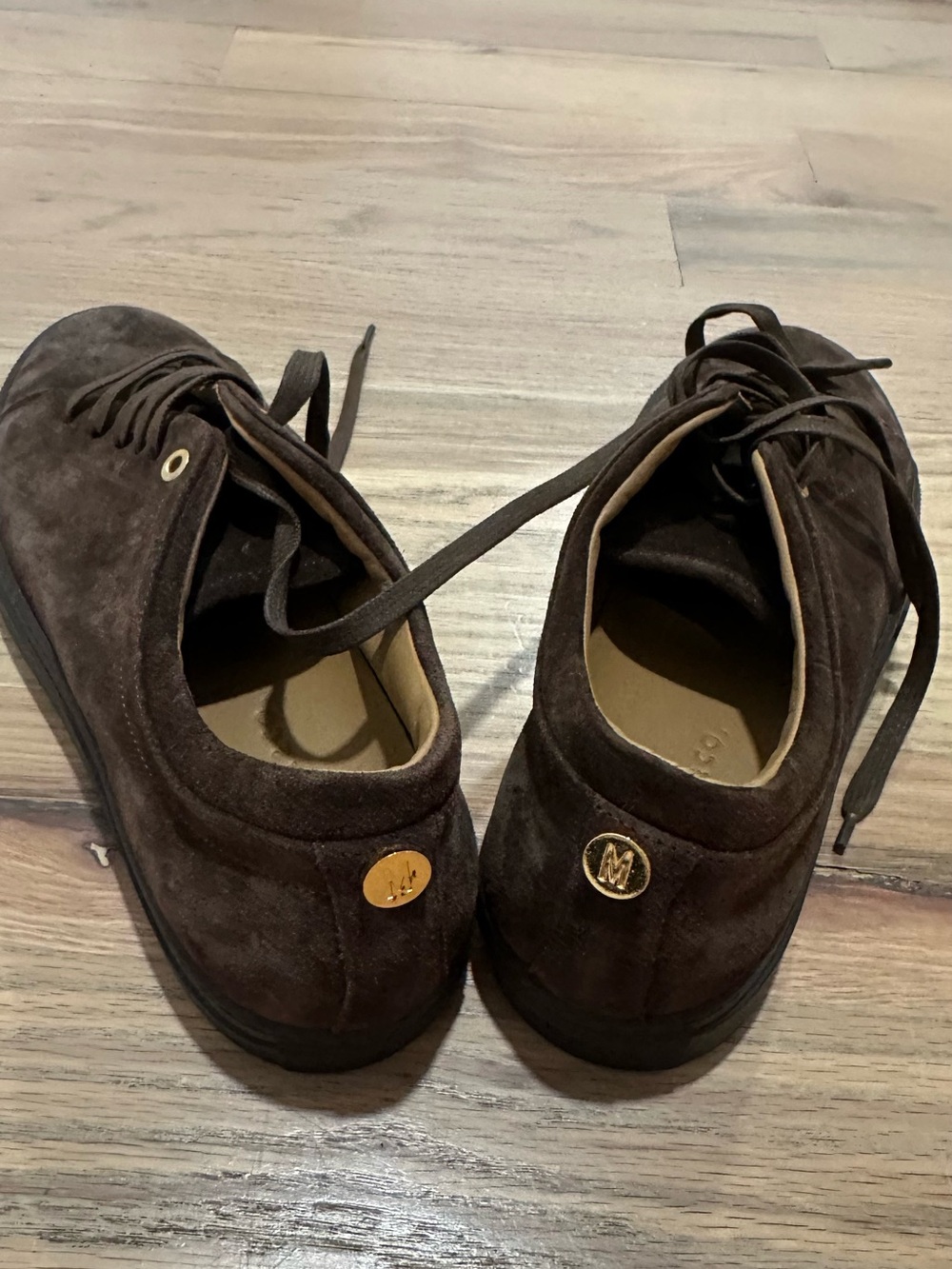 Men's Dark Brown Suede Lace-Up Sneakers - Picture 4 of 6